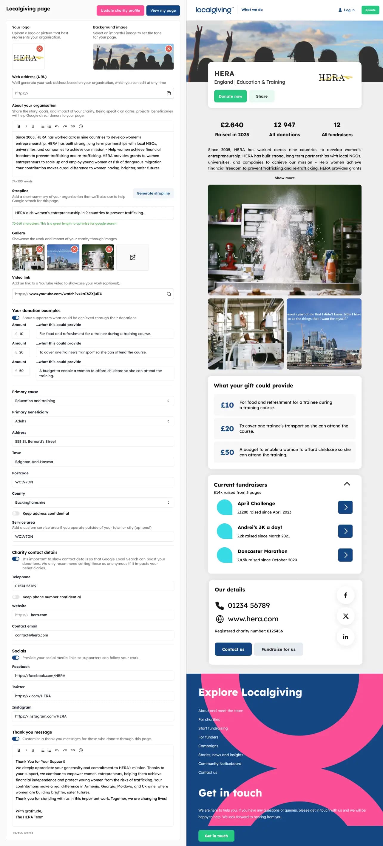 Localgiving Page